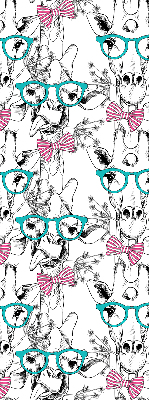 Fenster Rollo mit Motiv einer Giraffe mit Brille