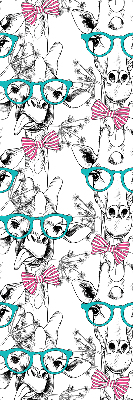 Fenster Rollo mit Motiv einer Giraffe mit Brille