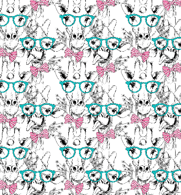 Fenster Rollo mit Motiv einer Giraffe mit Brille