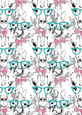 Fenster Rollo mit Motiv einer Giraffe mit Brille