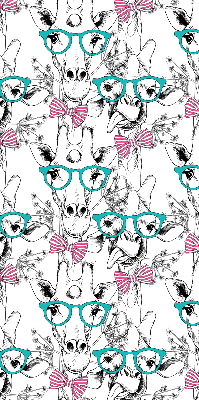 Fenster Rollo mit Motiv einer Giraffe mit Brille