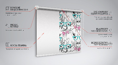 Fenster Rollo mit Motiv einer Giraffe mit Brille
