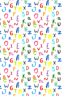 Rollo lichtundurchlässig mit bunten Buchstaben