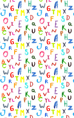 Rollo lichtundurchlässig mit bunten Buchstaben