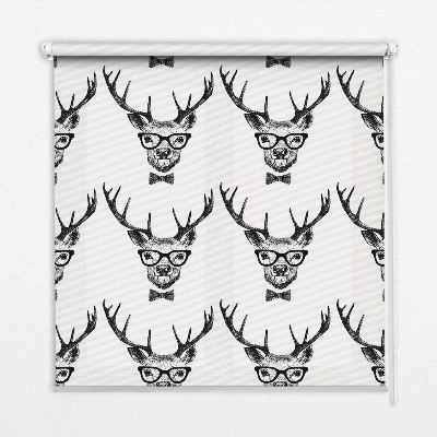 Rollo lichtundurchlässig mit Rentiermotiv und Brille