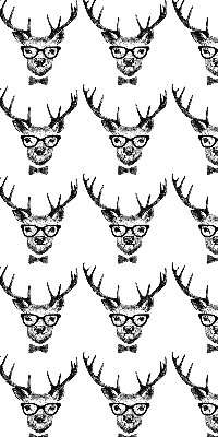 Rollo lichtundurchlässig mit Rentiermotiv und Brille