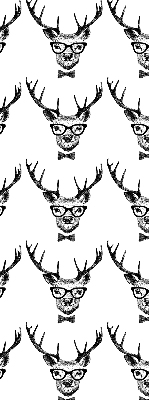 Rollo lichtundurchlässig mit Rentiermotiv und Brille