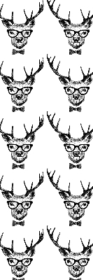 Rollo lichtundurchlässig mit Rentiermotiv und Brille