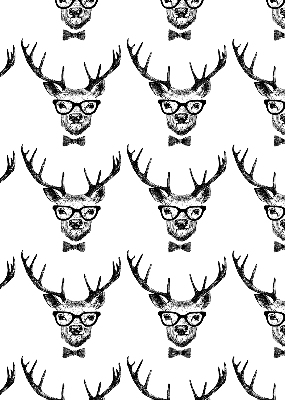 Rollo lichtundurchlässig mit Rentiermotiv und Brille