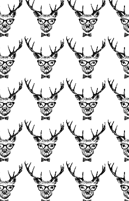 Rollo lichtundurchlässig mit Rentiermotiv und Brille