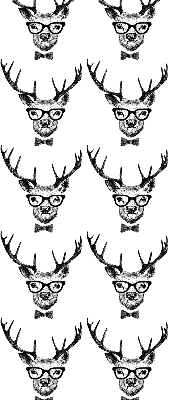 Rollo lichtundurchlässig mit Rentiermotiv und Brille