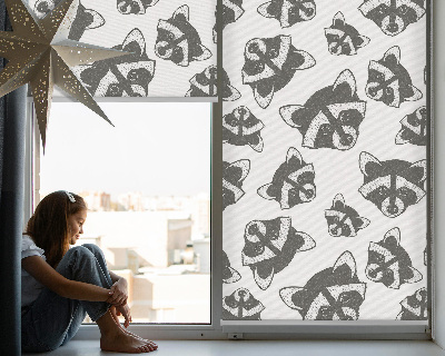 Fenster Rollo mit einem Motiv gezeichneter Waschbären