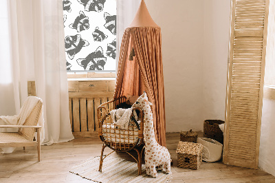 Fenster Rollo mit einem Motiv gezeichneter Waschbären