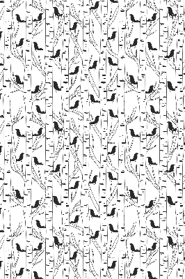 Rollo lichtundurchlässig mit gezeichnetem Vogel- und Baummotiv