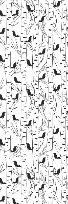 Rollo lichtundurchlässig mit gezeichnetem Vogel- und Baummotiv