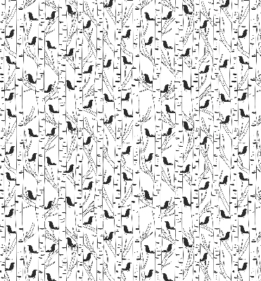 Rollo lichtundurchlässig mit gezeichnetem Vogel- und Baummotiv