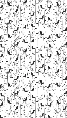 Rollo lichtundurchlässig mit gezeichnetem Vogel- und Baummotiv