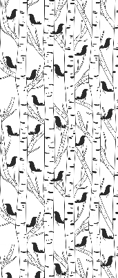 Rollo lichtundurchlässig mit gezeichnetem Vogel- und Baummotiv