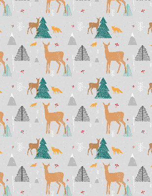 Fenster Rollo mit Motiv Rehe im Wald