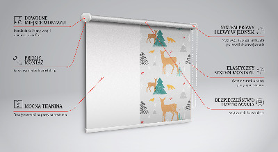 Fenster Rollo mit Motiv Rehe im Wald