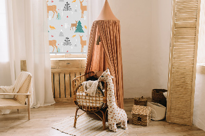 Fenster Rollo mit Motiv Rehe im Wald