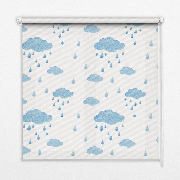 Verdunkelungsrollo mit Motiv aus Wolken und Regen