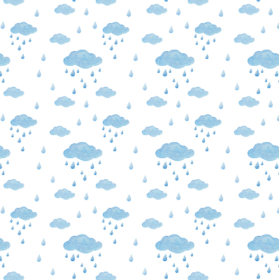 Verdunkelungsrollo mit Motiv aus Wolken und Regen