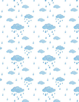 Verdunkelungsrollo mit Motiv aus Wolken und Regen