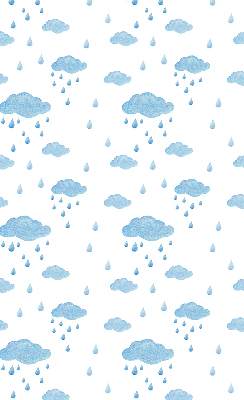 Verdunkelungsrollo mit Motiv aus Wolken und Regen