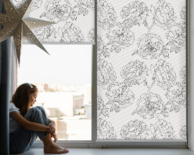 Fenster Rollo mit einem Motiv aus gezeichneten Rosen