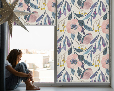 Fenster Rollo mit Mohnblumenmuster