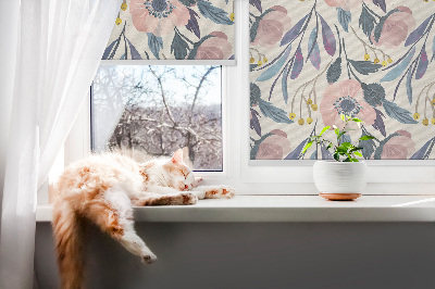 Fenster Rollo mit Mohnblumenmuster