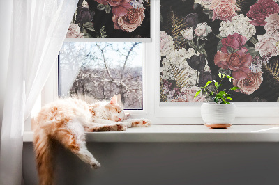 Fenster Rollo mit Rosenmuster