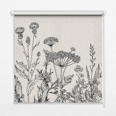 Verdunkelungsrollo mit grauem Blumenmuster