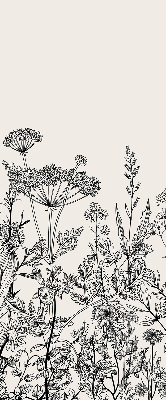 Verdunkelungsrollo mit grauem Blumenmuster