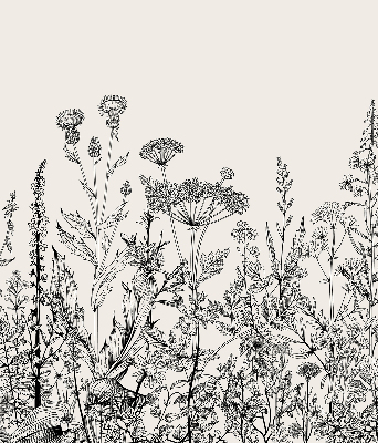 Verdunkelungsrollo mit grauem Blumenmuster