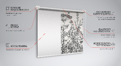 Verdunkelungsrollo mit grauem Blumenmuster