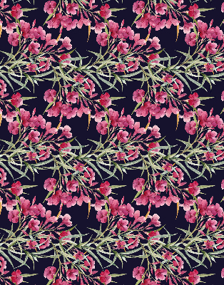 Fenster Rollo mit exotischem Blumenmuster