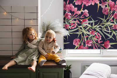 Fenster Rollo mit exotischem Blumenmuster