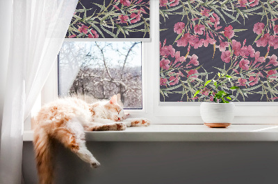 Fenster Rollo mit exotischem Blumenmuster