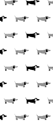Rollo lichtundurchlässig mit gezeichneten Hunden als Motiv