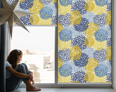 Fenster Rollo mit bemaltem Pflanzenmotiv