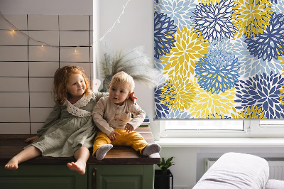 Fenster Rollo mit bemaltem Pflanzenmotiv