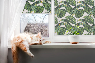 Fenster Rollo mit exotischem Blattmuster