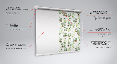 Rollo lichtundurchlässig mit grünem Blättermotiv