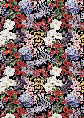 Rollo lichtundurchlässig mit buntem Blumenmuster