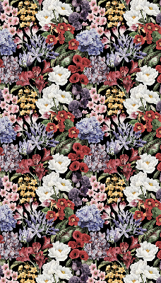 Rollo lichtundurchlässig mit buntem Blumenmuster