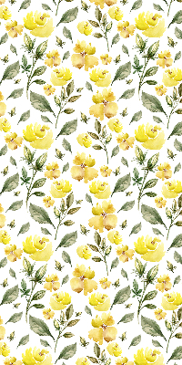 Verdunkelungsrollo mit gelbem Blumenmuster