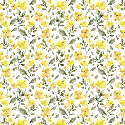 Verdunkelungsrollo mit gelbem Blumenmuster
