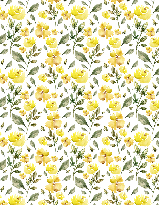 Verdunkelungsrollo mit gelbem Blumenmuster